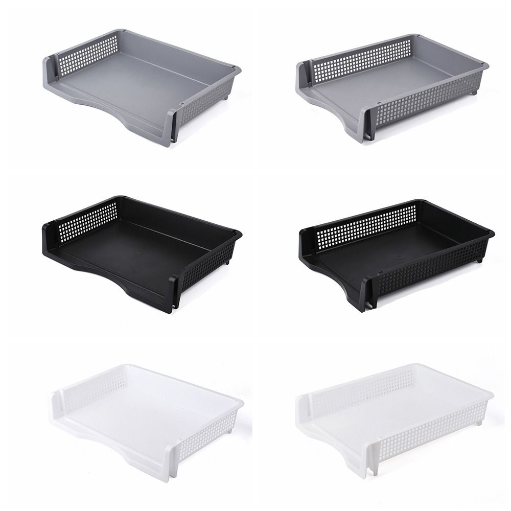 Desktop Filing Tray - ชั้นวางซ้อนกันได้สำหรับวางเอกสารชั้นวางเอกสาร A4แบบเคลือบที่จัดระเบียบแฟ้มเอกสารแฟชั่น