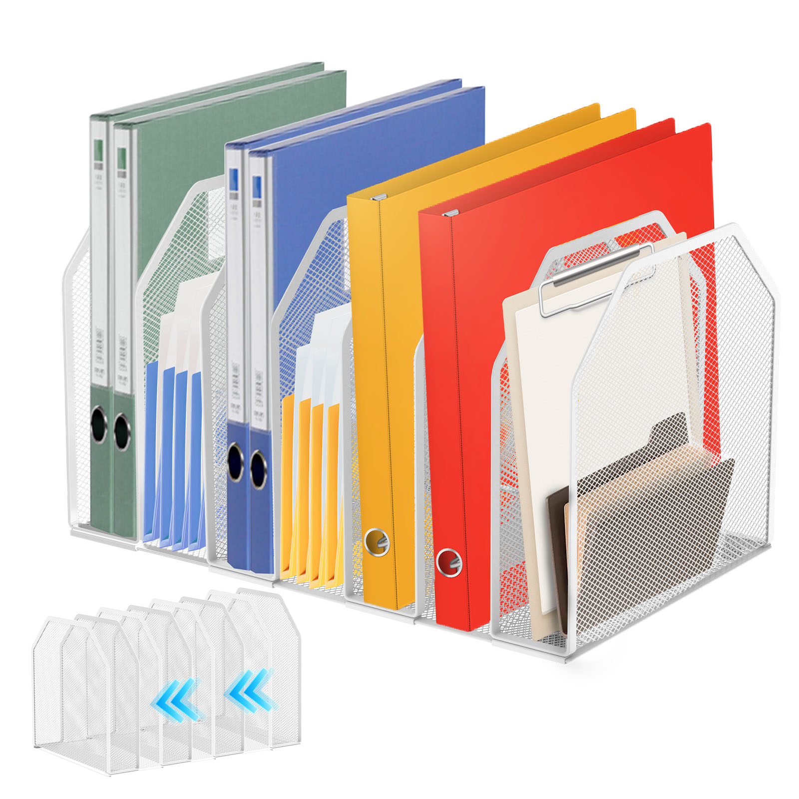 Desktop Filing Tray - ชั้นวางเอกสารโลหะ 5/7 ชั้น ชั้นวางเอกสารตั้งโต๊ะสำนักงาน ชั้นวางเอกสารแบบตาข่ายปรับระดับได้สำหรับบ้านและสำนักงาน