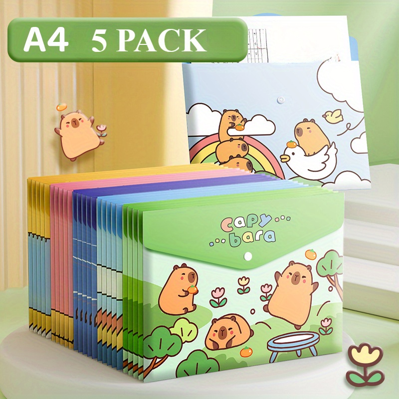 Binder Storage Box - 5PCS A4 กระเป๋าใส่เอกสาร, กระเป๋าใส่ข้อมูล, ความจุขนาดใหญ่, ตามกระเป๋าใส่เอกสารแบบลดราคา,