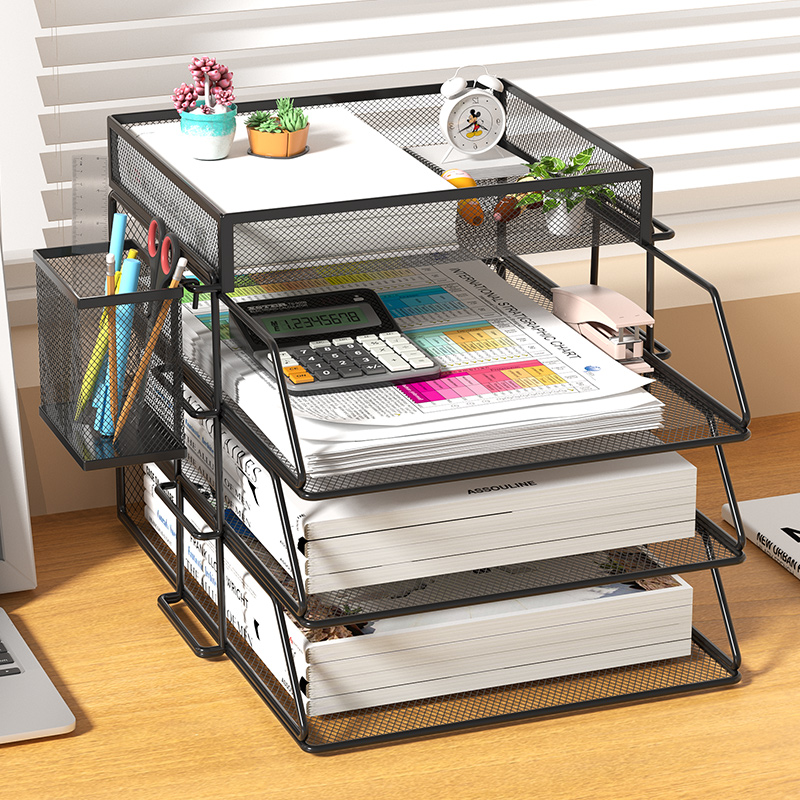 Desktop Filing Tray - สํานักงาน A4 กระดาษโต๊ะ Organizer แฟ้มเอกสาร Letter