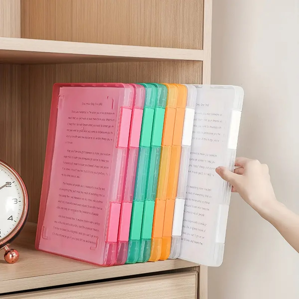 Binder Storage Box - 1 PC Multi-Layer แบบพกพาแฟ้มกล่องแบบพกพาแฟ้มกล่อง,A4 พลาสติก PP
