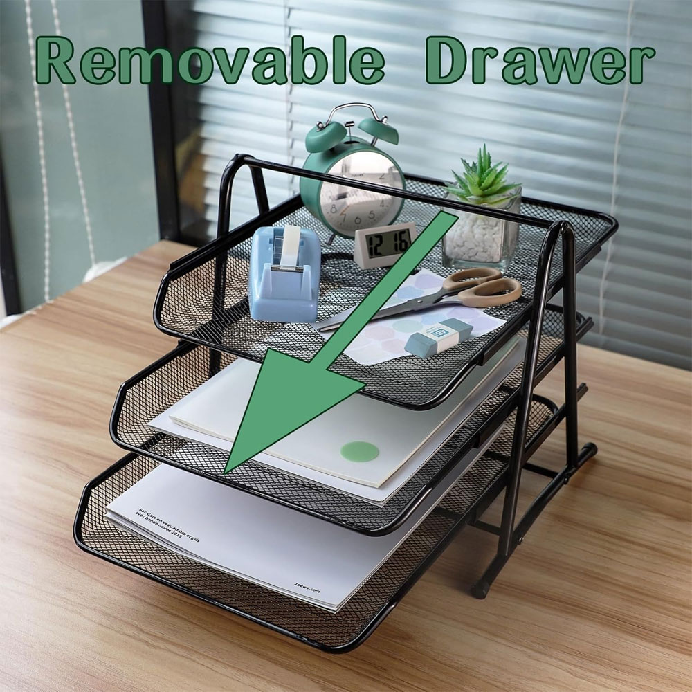 ที่จัดเก็บเอกสารแบบเลื่อนสามชั - Desktop Filing Tray บทวิจารณ์และราคา