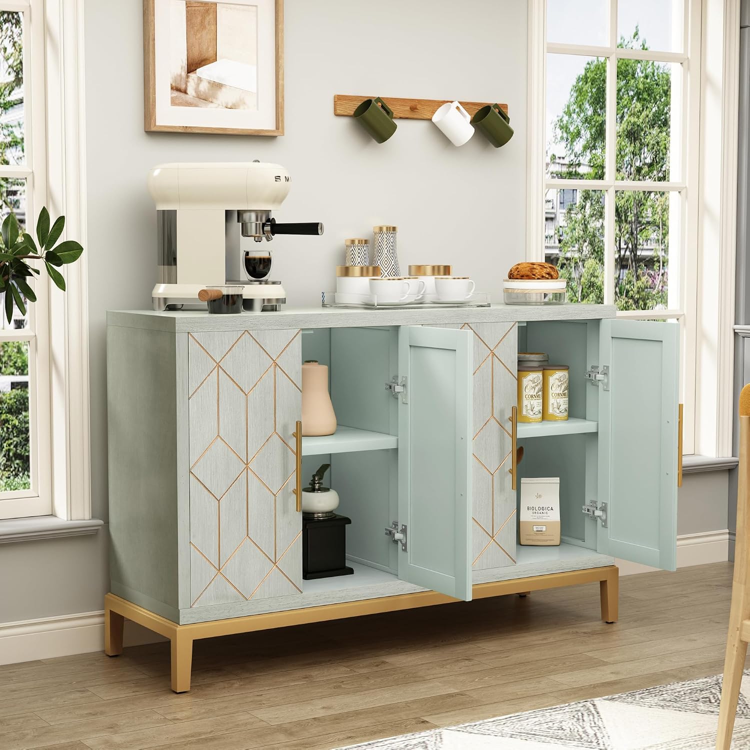 ตู้เก็บของ 4 บานแบบโมเดิร์น พร - Office Furniture Credenza บทวิจารณ์และราคา