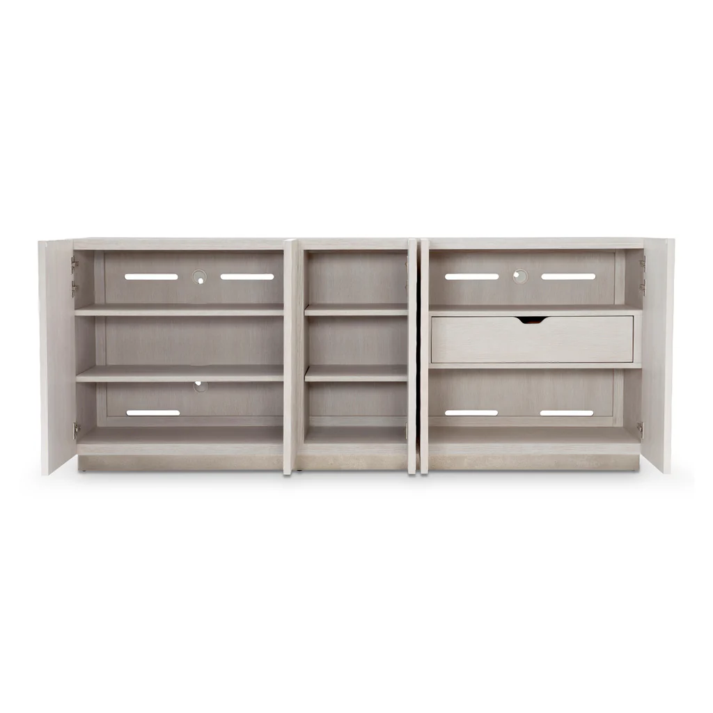 ตู้วางทีวีสีขาวลายคลื่นทันสมัย - Office Furniture Credenza บทวิจารณ์และราคา