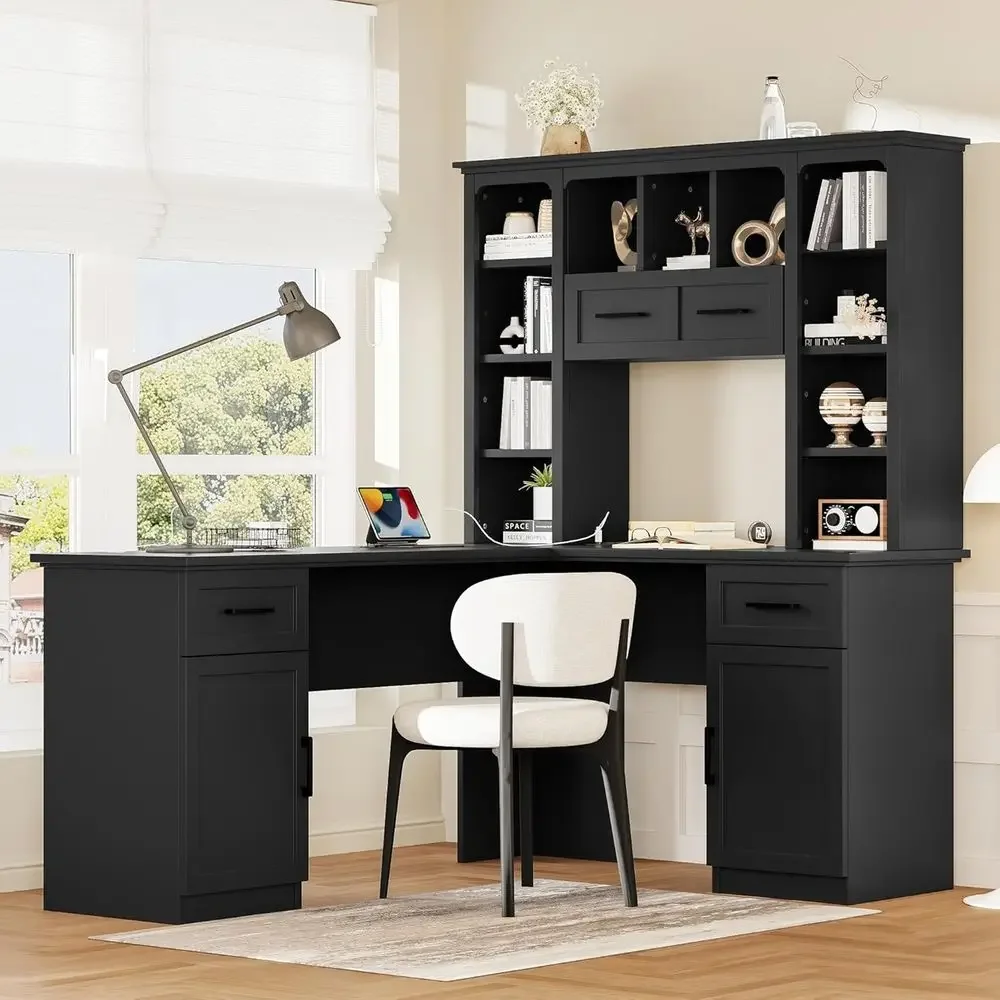 โต๊ะทำงานรูปตัว L พร้อมที่เก็บ - Gaming Desk With Hutch บทวิจารณ์และราคา