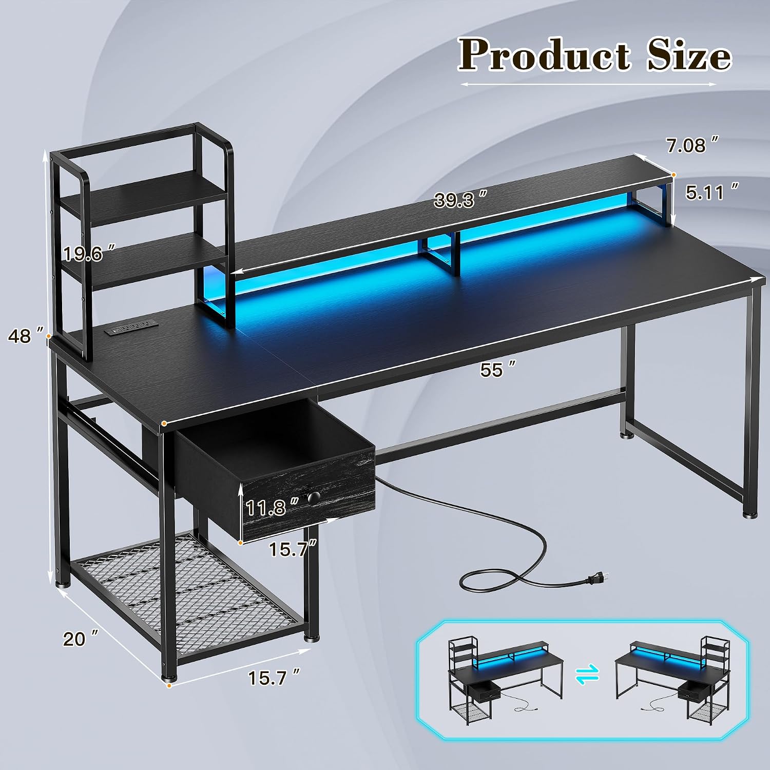 โต๊ะเกมมิ่งพร้อมตู้เก็บของและล - Gaming Desk With Hutch บทวิจารณ์และราคา