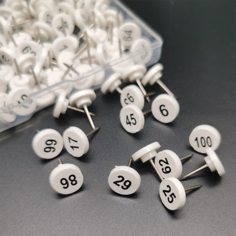 100Pcs Round Numbered Pushpins - Office Furniture Online บทวิจารณ์และราคา
