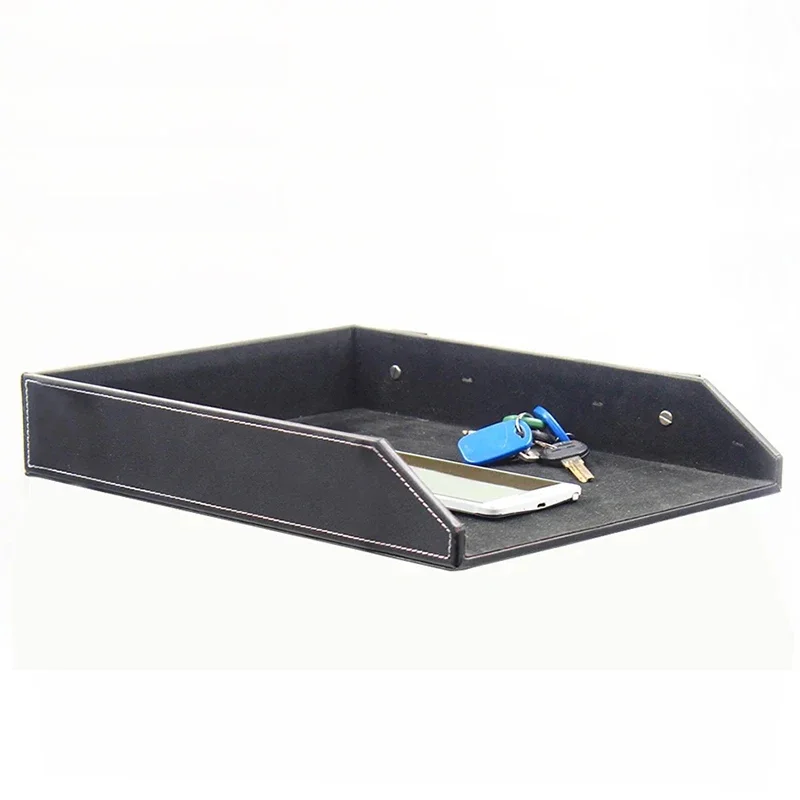 ธุรกิจชั้นเดียวแฟ้มถาดหนัง PU  - Desktop Filing Tray บทวิจารณ์และราคา