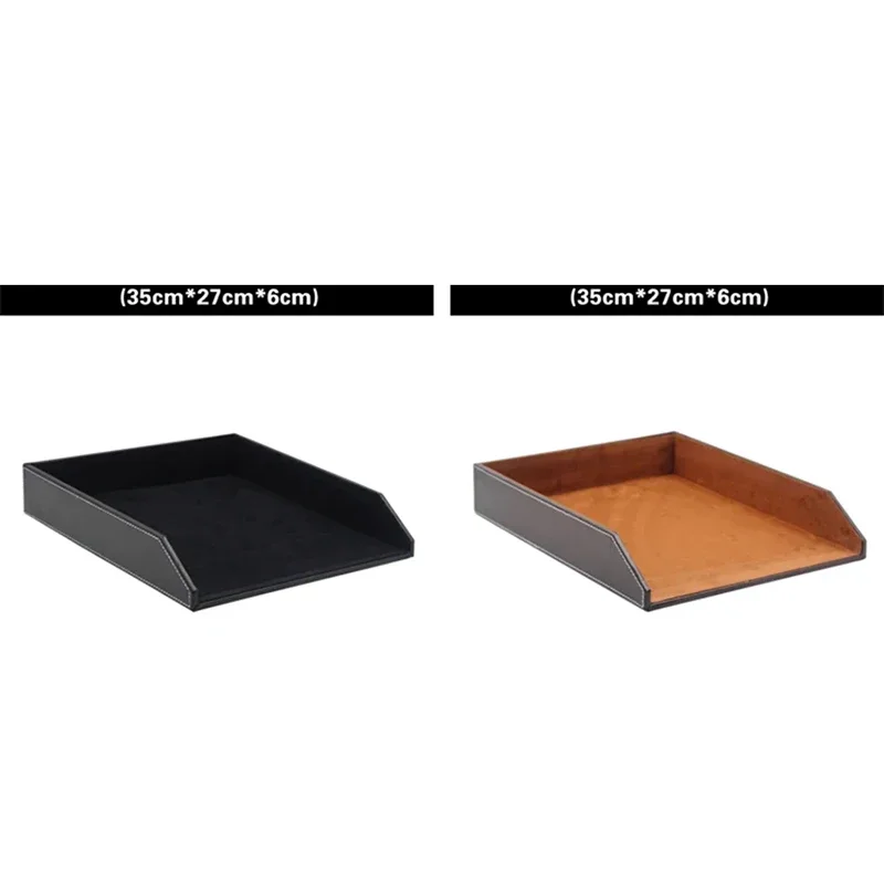ธุรกิจชั้นเดียวแฟ้มถาดหนัง PU  - Desktop Filing Tray บทวิจารณ์และราคา